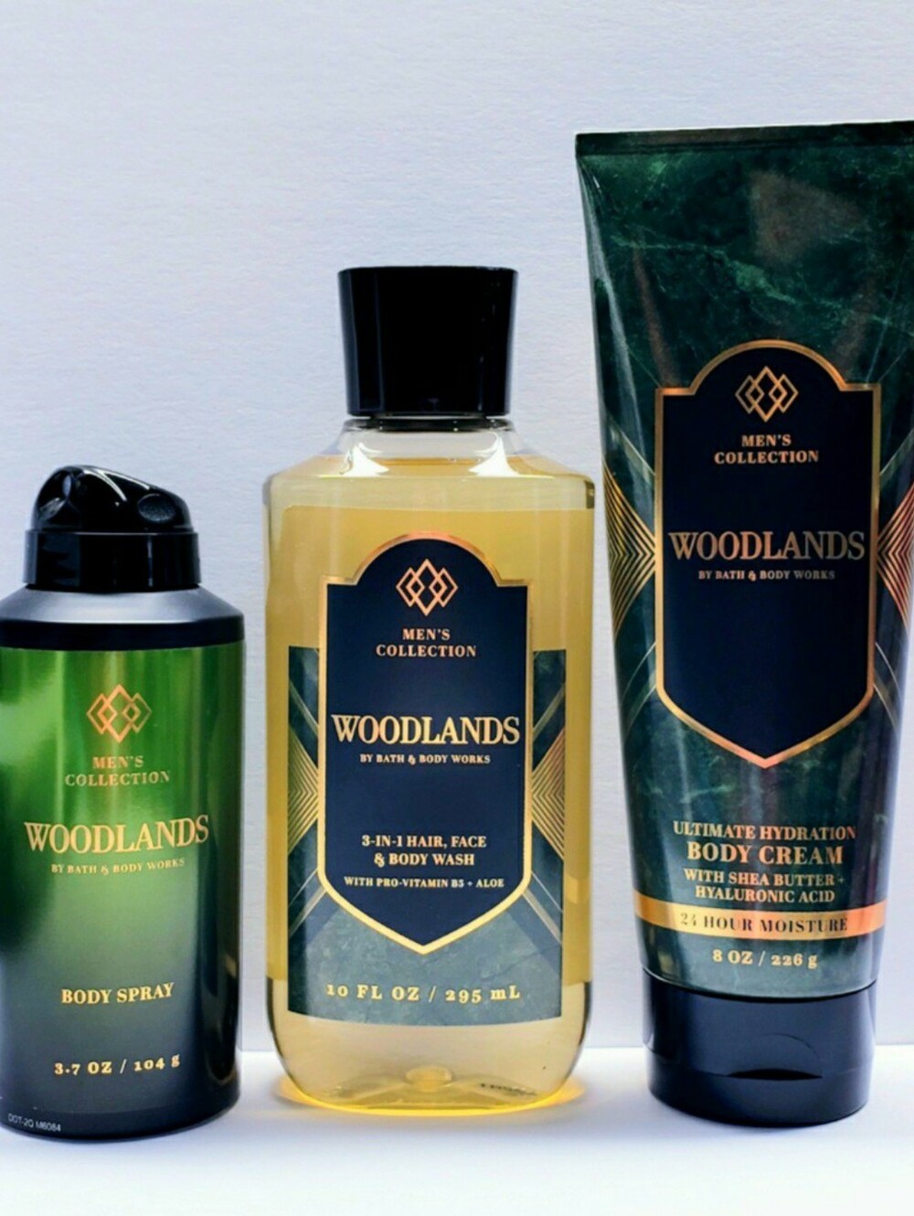Bath & Body Works Men's Collection WOODLANDS Body Cream, Body Wash, Body Spray